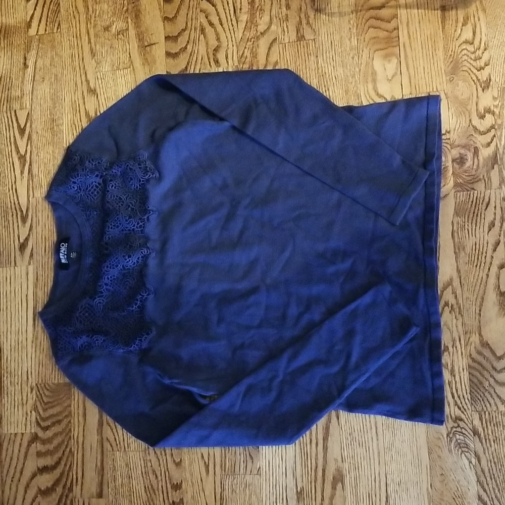 (S) BUFFALO David Bitton Lace Cozy Casual Cottagecore Relaxed Fitted Modern